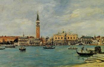 尤金 佈丹 Venice, the Campanile, the Ducal Palace and the Piazzetta